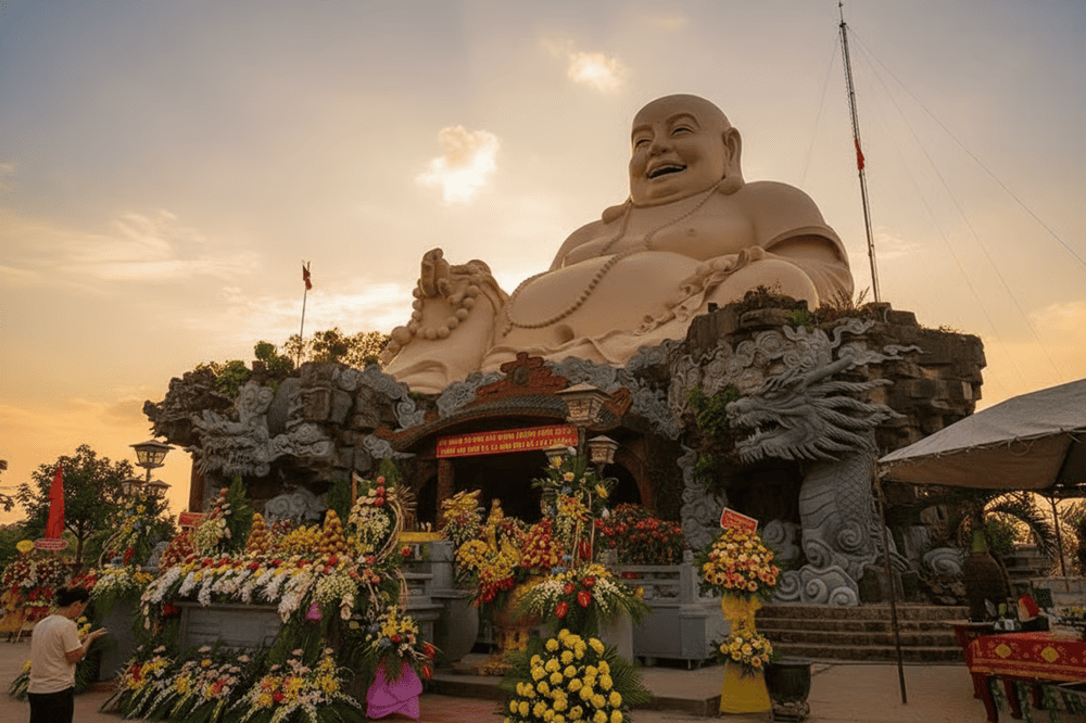 Tượng Phật Di Lặc tr&ecirc;n n&uacute;i Cấm